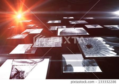 Image of various computer screens flying 133332286