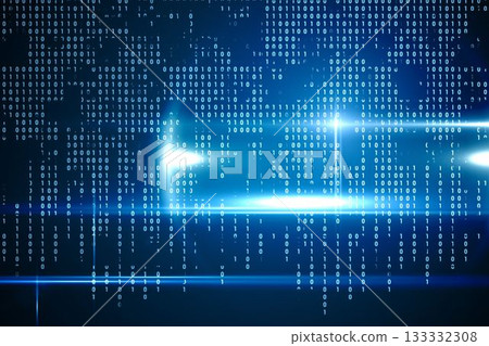 Blue technology interface with binary code Blue technology interface with binary code 133332308