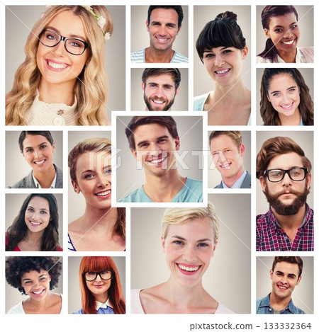 People collage portrait 4x4 133332364