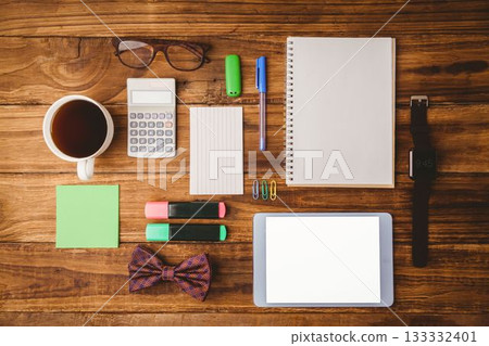 Overhead of students desk 133332401