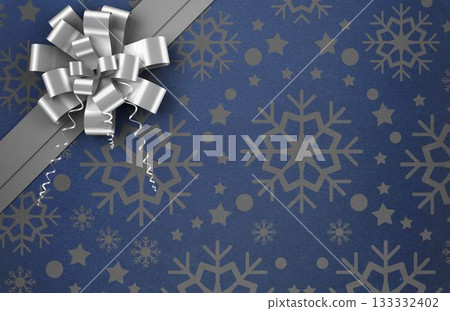 Christmas wrapping paper with bow 133332402