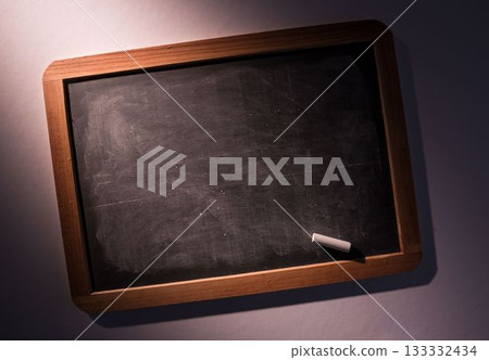 Chalkboard with chalk on dark background 133332434