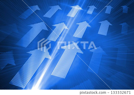 Digitally generated futuristic shiny arrow Digitally generated futuristic shiny arrow 133332671