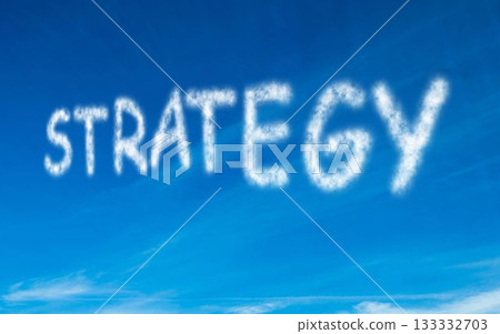 Strategy written in white in sky Strategy written in white in sky 133332703