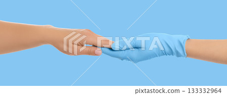 Supportive hand contact illustrates patient care and compassion Supportive hand contact illustrates patient care and compassion 133332964