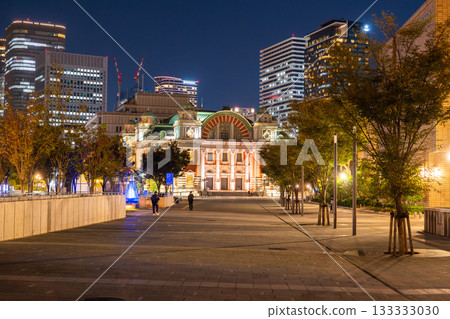 大阪府：大阪市中央公會堂和中之島的夜景 133333030