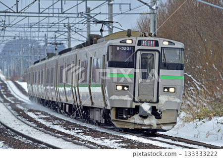 Chitose Line Shimamatsu-Kitahiroshima JR Hokkaido 733 series B-3201 formation (Sapporo) Airport Chitose Line Shimamatsu-Kitahiroshima JR Hokkaido 733 series B-3201 formation (Sapporo) Airport 133333222