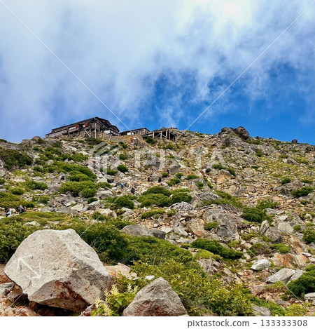 Mt. Ontake in summer with clouds rising 133333308