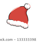 Hand-drawn Christmas hat 133333398