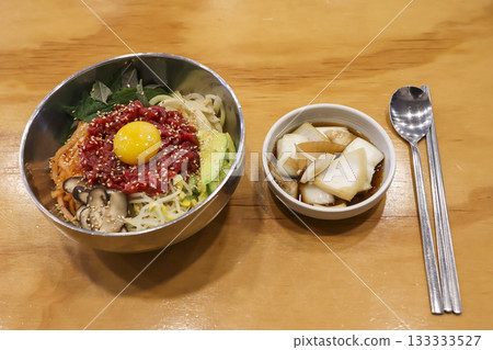 Yukhoe bibimbap, a favorite Korean food Yukhoe bibimbap, a favorite Korean food 133333527