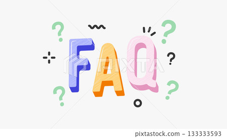 FAQ concept with 3d letters and question marks 133333593