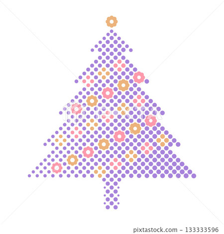 Christmas tree stylish halftone pattern purple dot Christmas tree stylish halftone pattern purple dot 133333596