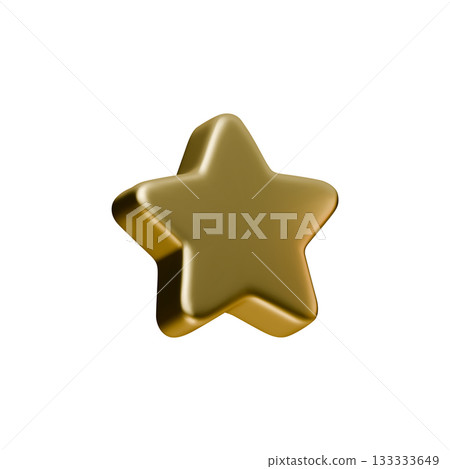3d gold star icon with clean metallic surface and simple rounded shape. Suitable for rating, award, badge, UI element and decorative use 3d gold star icon with clean metallic surface and simple rounded shape. Suitable for rating, award, badge, UI element and decorative use 133333649