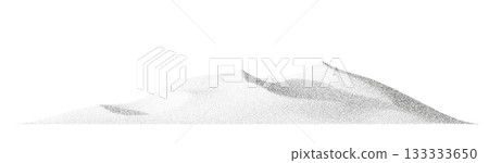 Pointillism style mountain made with noise, dots and subtle shading. A textured halftone landscape with soft grain transitions Pointillism style mountain made with noise, dots and subtle shading. A textured halftone landscape with soft grain transitions 133333650