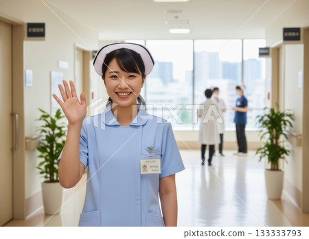 護士揮手致意的圖片 護士揮手致意的圖片 133333793
