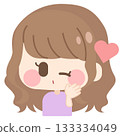 Girl with fluffy hair (blowing a kiss) 133334049