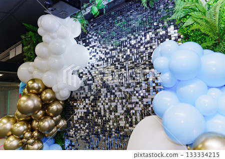 Elegant balloon decorations for a festive celebration Elegant balloon decorations for a festive celebration 133334215