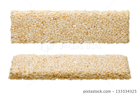 Set of sesame seed bars, kozinaki close-up on a white background. Isolated 133334325