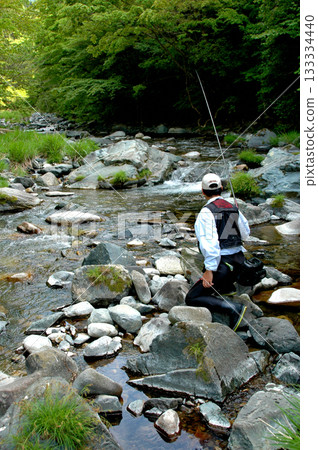 Stream fishing on the popular Shikadome River Stream fishing on the popular Shikadome River 133334440