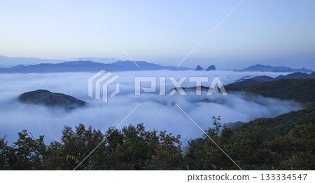Maisan mountain shaped like a horse's ear. Jinan-gun, Korea 133334547