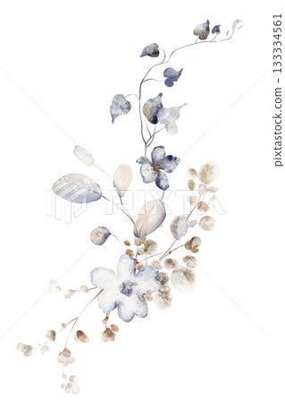 Watercolor Dried Flower Bouquet Illustration Watercolor Dried Flower Bouquet Illustration 133334561