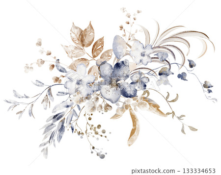 Watercolor Dried Flower Bouquet Illustration Watercolor Dried Flower Bouquet Illustration 133334653