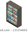 Isometric illustration: bookshelf full of books 133334665