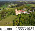 Stunning aerial view of Castle Ellwangen,showcasing its historic architecture  133334681