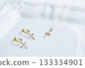 Antique gold cross pendant and earrings, perfect as a gift 133334901
