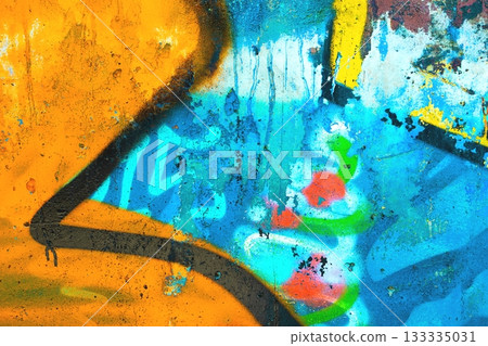 Vibrant Graffiti Art with Bold Colors and Abstract Shapes for Modern 2000s Aesthetic 133335031