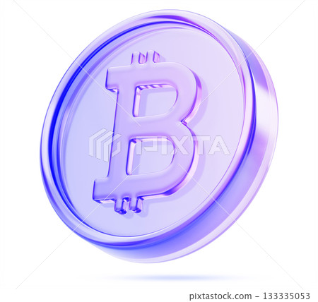 3d glass holographic bitcoin cryptocoin icon render. BTC, bit coin with purple neon gradient, digital currency, electronic money for cryptocurrency exchange. Blockchain technology. 3D illustration 3d glass holographic bitcoin cryptocoin icon render. BTC, bit coin with purple neon gradient, digital currency, electronic money for cryptocurrency exchange. Blockchain technology. 3D illustration 133335053