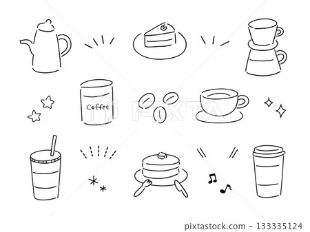 A set of simple cafe illustrations A set of simple cafe illustrations 133335124
