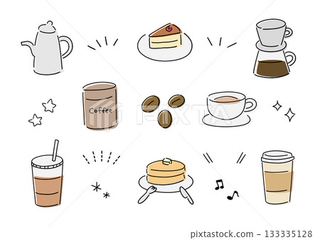 A set of simple cafe illustrations A set of simple cafe illustrations 133335128