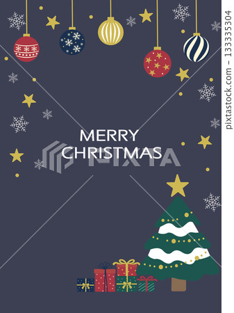 Christmas material Christmas tree and ornament background illustration 133335304