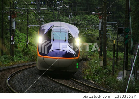 Wings flying over the mountainous Ou Main Line... Yamagata Shinkansen "Tsubasa" E8 series 133335557