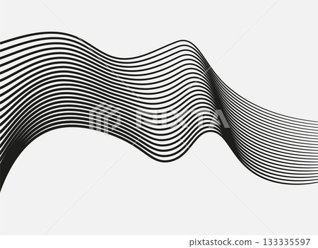 Wave lines abstract flow curve motion design pattern graphic modern shape contour minimal black Wave lines abstract flow curve motion design pattern graphic modern shape contour minimal black 133335597