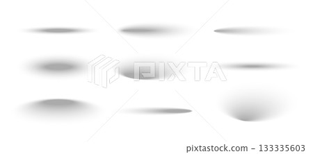 Shadow circle drop box shade circular ball effect background oval vector round floor sphere  133335603