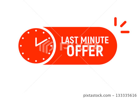Offer last minute discount urgency clock icon sale promotion deal limited time countdown marketing Offer last minute discount urgency clock icon sale promotion deal limited time countdown marketing 133335616