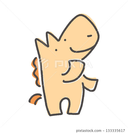 Horse character looking up at the sky, thinking, looking up, discovering 133335617