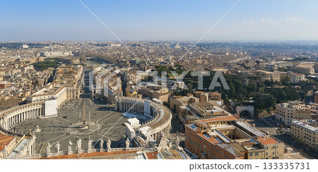 View of the Vatican and Rome from the top of the dome of St. Peter's Basilica 133335731