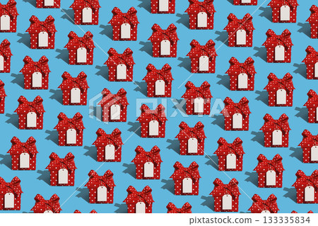 pattern of red polka dot gifts, generative AI pattern of red polka dot gifts, generative AI 133335834