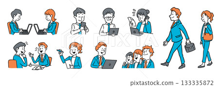 business illustration set business illustration set 133335872