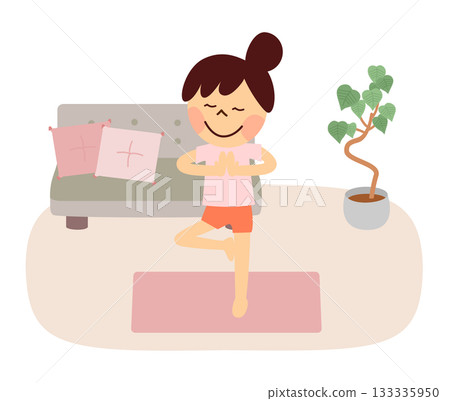 做瑜伽的女人 133335950