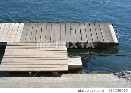 Wooden Pier on Blue Water Wooden Pier on Blue Water 133336085