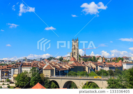 View of the old town of Fribourg, Switzerland 133336405