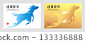 酷炫的駿馬剪影，2026年新年賀卡插圖及新年快樂字樣，明信片尺寸橫版材質 133336888
