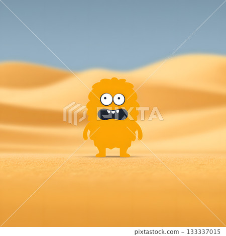 happy sheep on sand dunes 133337015