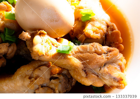 Refreshingly simmered chicken wings and boiled egg Refreshingly simmered chicken wings and boiled egg 133337039