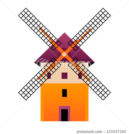 Spanish windmill - colorful flat design style object Spanish windmill - colorful flat design style object 133337193