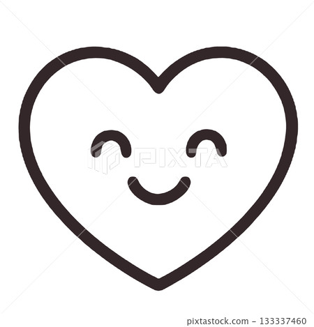 Heart smile emoji icon outline cute minimal black white happy love symbol line cartoon Heart smile emoji icon outline cute minimal black white happy love symbol line cartoon 133337460